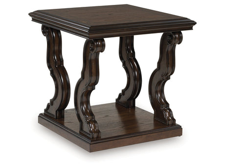 Maylee Dark Brown Square End Table - Ornate Home