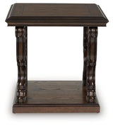 Maylee Dark Brown Square End Table - Ornate Home