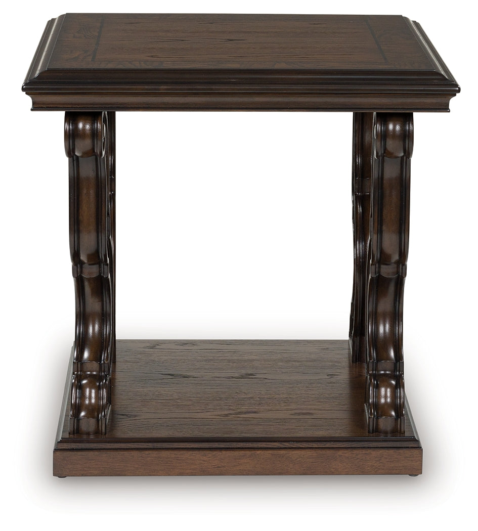 Maylee Dark Brown Square End Table - Ornate Home