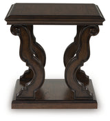 Maylee Dark Brown Square End Table - Ornate Home