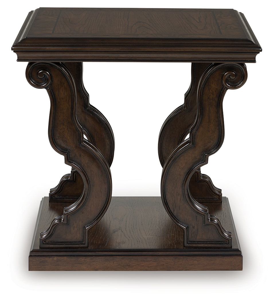 Maylee Dark Brown Square End Table - Ornate Home