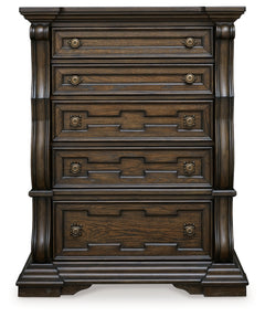 Maylee  King Upholstered Bed & Dresser & Mirror & Chest & 2 Nightstands - Ornate Home