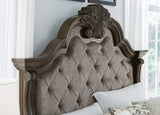 Maylee King Upholstered Bedroom Set with Dresser and Mirror - Ornate Home