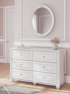 Maylilly White Dresser and Mirror - Ornate Home