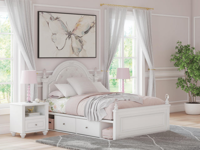 Maylilly White Full Upholstered Panel Storage Bed (Online Special Price) - Ornate Home