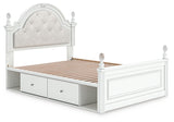 Maylilly White Full Upholstered Panel Storage Bed (Online Special Price) - Ornate Home