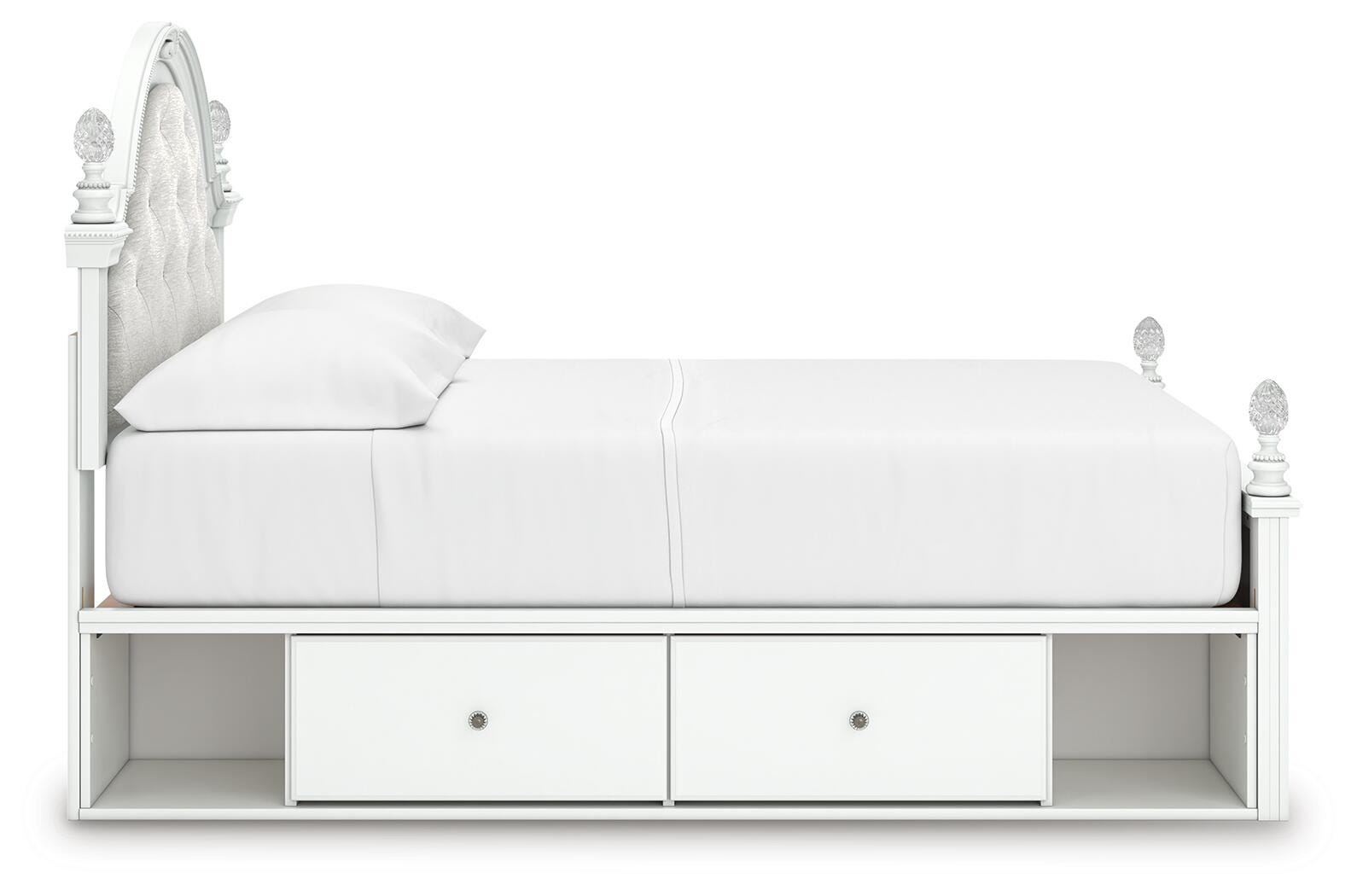 Maylilly White Full Upholstered Panel Storage Bed (Online Special Price) - Ornate Home