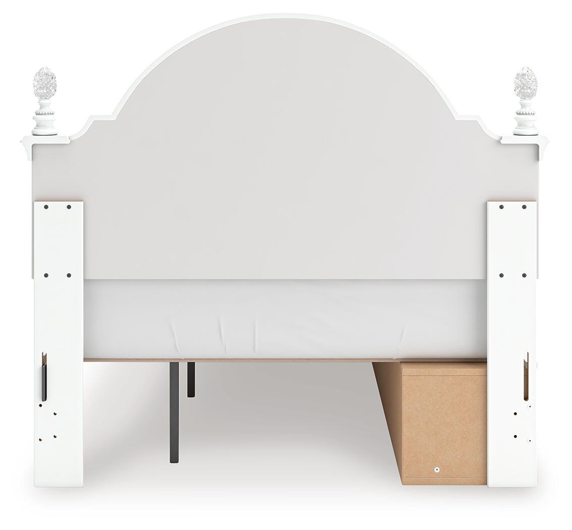 Maylilly White Full Upholstered Panel Storage Bed (Online Special Price) - Ornate Home