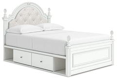 Maylilly White Full Upholstered Panel Storage Bed - Ornate Home