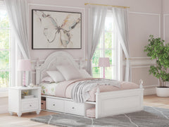 Maylilly White Full Upholstered Panel Storage Bed - Ornate Home
