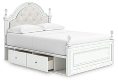 Maylilly White Full Upholstered Panel Storage Bed - Ornate Home