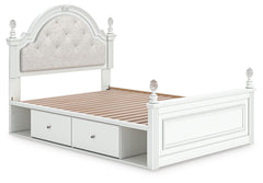 Maylilly White Full Upholstered Panel Storage Bed - Ornate Home