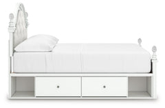 Maylilly White Full Upholstered Panel Storage Bed - Ornate Home