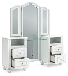 Maylilly White Vanity with Mirror - Ornate Home