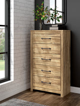 Maystonna Brown Five Drawer Chest - Ornate Home