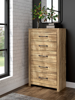 Maystonna Brown Five Drawer Chest - Ornate Home