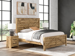Maystonna Brown King Crossbuck Panel Bed - Ornate Home