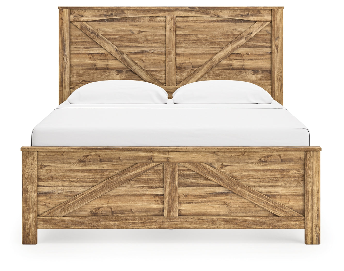 Maystonna Brown King Crossbuck Panel Bed - Ornate Home
