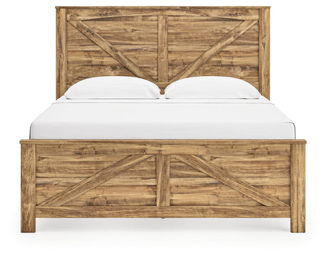 Maystonna Brown King Crossbuck Panel Bed - Ornate Home