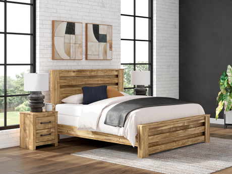 Maystonna Brown King Panel Bed - Ornate Home