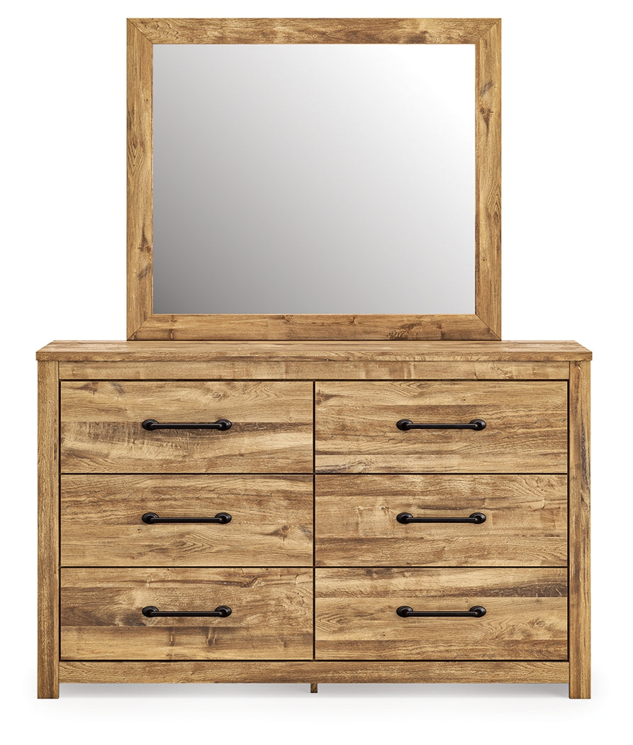 Maystonna Brown Queen Crossbuck Panel Bed, Dresser and Mirror - Ornate Home
