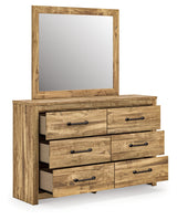 Maystonna Brown Queen Crossbuck Panel Bed, Dresser and Mirror - Ornate Home