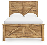 Maystonna Brown Queen Crossbuck Panel Bed, Dresser and Mirror - Ornate Home