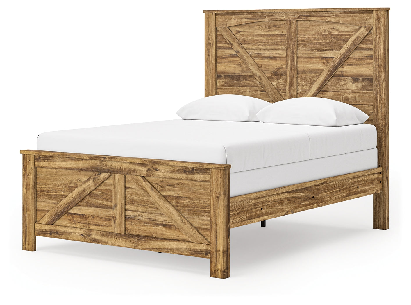 Maystonna Brown Queen Crossbuck Panel Bed, Dresser and Mirror - Ornate Home
