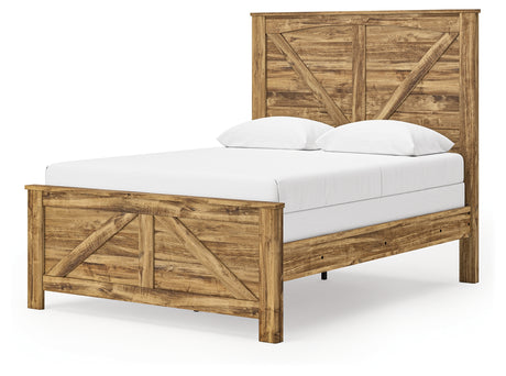 Maystonna Brown Queen Crossbuck Panel Bed - Ornate Home