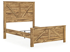 Maystonna Brown Queen Crossbuck Panel Bed - Ornate Home