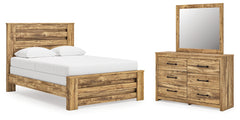 Maystonna Brown Queen Panel Bed, Dresser and Mirror - Ornate Home