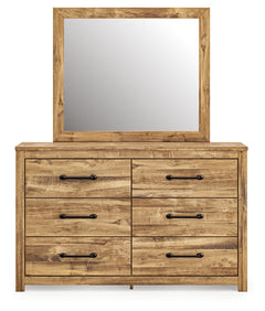 Maystonna Brown Queen Panel Bed, Dresser and Mirror - Ornate Home