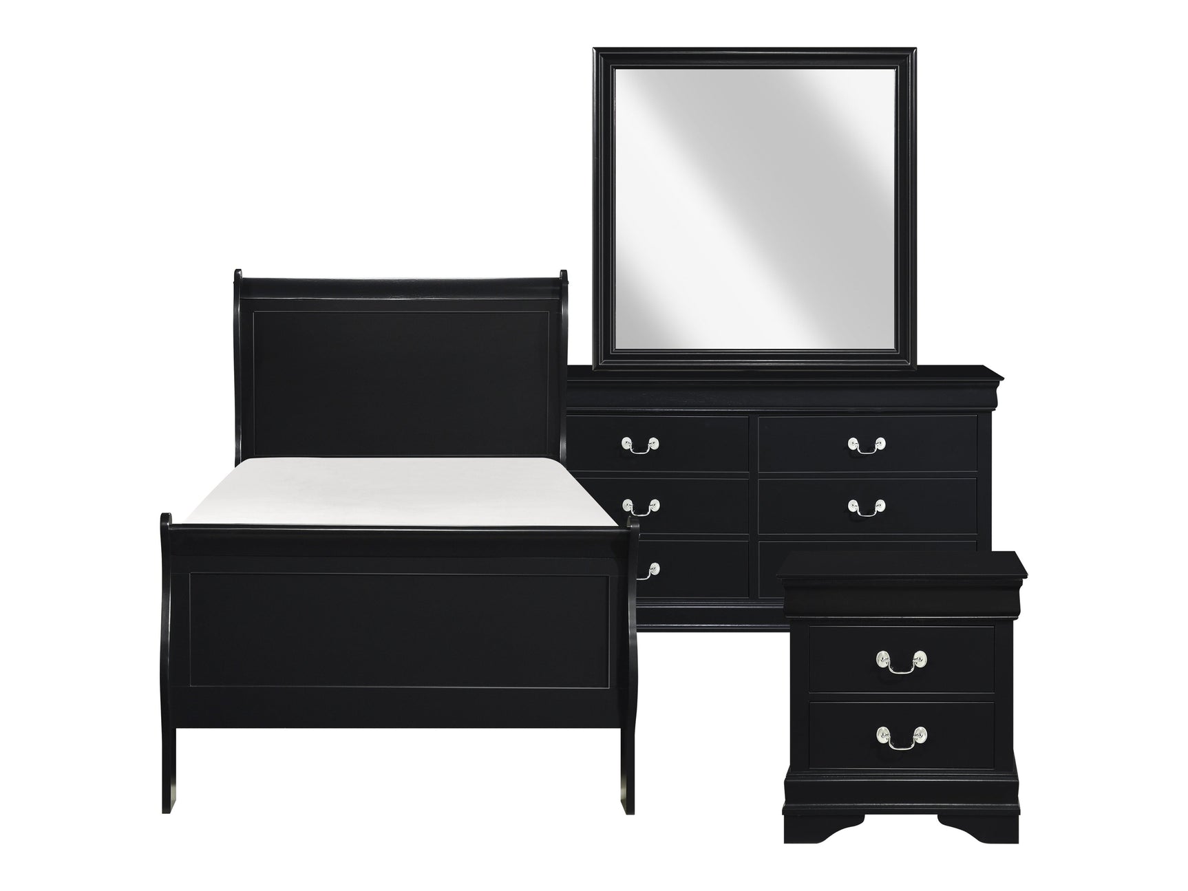 Mayville Black 4-piece Twin Bedroom Set - Ornate Home