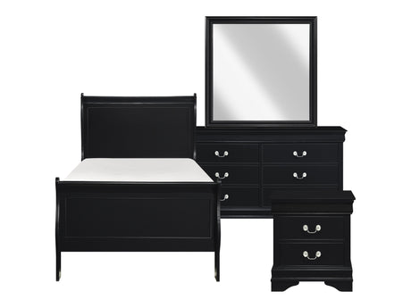 Mayville Black 4-piece Twin Bedroom Set - Ornate Home