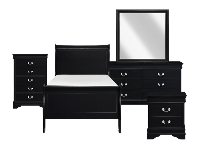 Mayville Black 5-Piece Twin Bedroom Set - Ornate Home