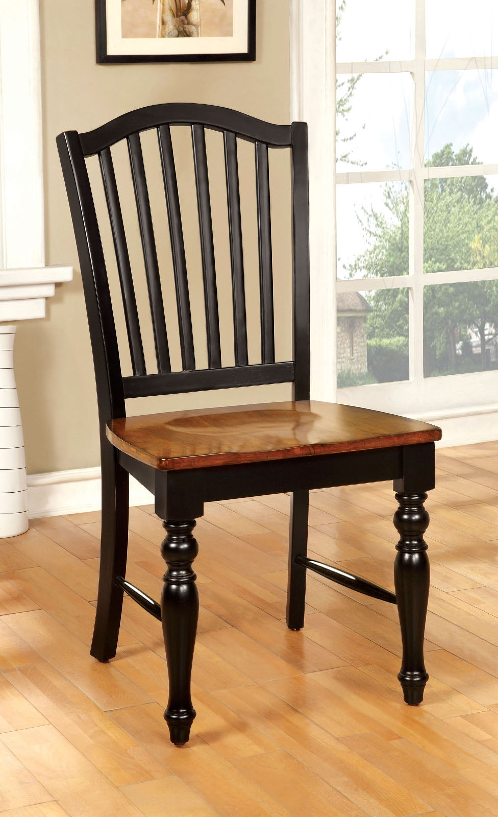 Mayville Black/Antique Oak 7 Pc. Dining Room Set - Ornate Home