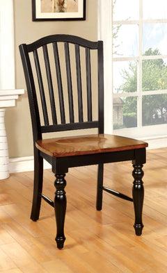 Mayville Black/Antique Oak 7 Pc. Dining Room Set - Ornate Home