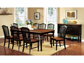 Mayville Black/Antique Oak 7 Pc. Dining Room Set - Ornate Home