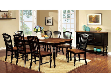 Mayville Black/Antique Oak 7 Pc. Dining Room Set - Ornate Home