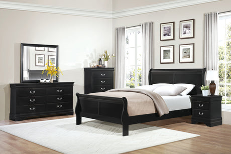 Mayville Black Eastern King Bed - Ornate Home