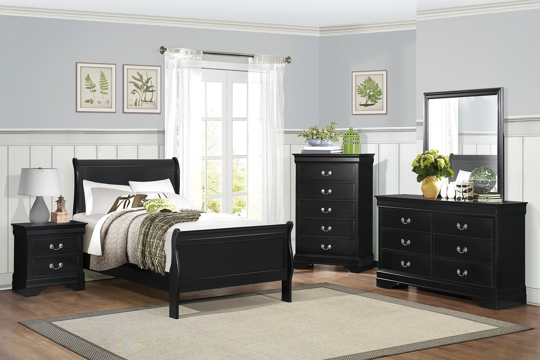 Mayville Black Twin Bed - Ornate Home