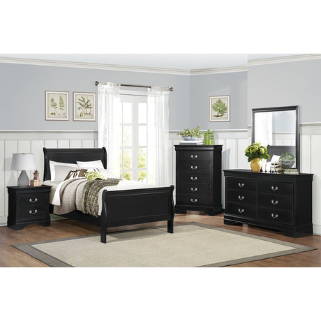 Mayville Black Twin Bed - Ornate Home