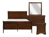 Mayville Brown Cherry 4-piece Queen Bedroom Set - Ornate Home
