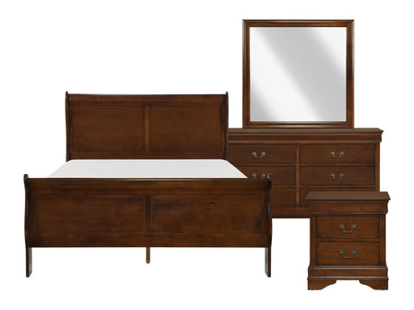 Mayville Brown Cherry 4-piece Queen Bedroom Set - Ornate Home