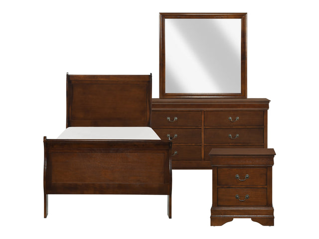 Mayville Brown Cherry 4-piece Twin Bedroom Set - Ornate Home