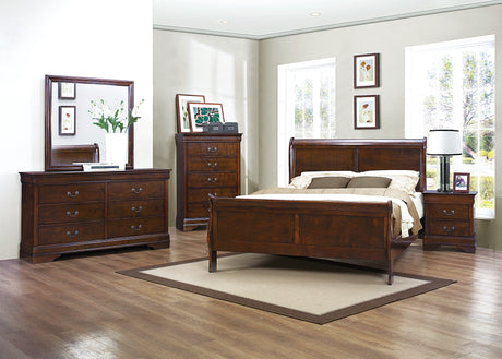 Mayville Brown Cherry Eastern King Bed - Ornate Home
