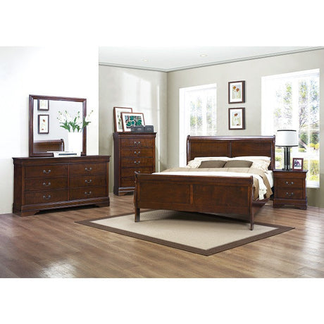 Mayville Brown Cherry Eastern King Bed - Ornate Home
