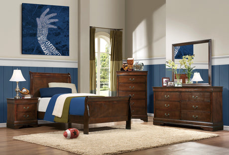 Mayville Brown Cherry Twin Bed - Ornate Home
