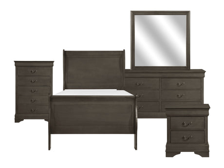 Mayville Stained Gray 5-Piece Twin Bedroom Set - Ornate Home