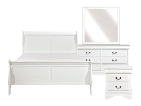 Mayville White 4-piece Queen Bedroom Set - Ornate Home